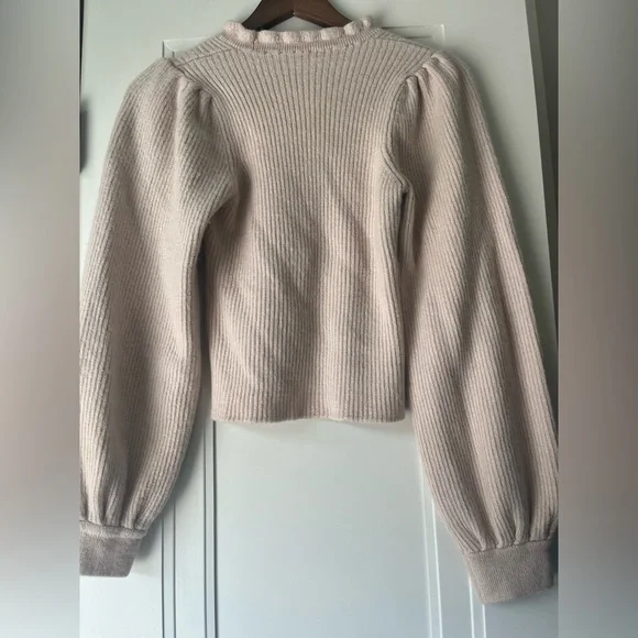$495 Ulla Johnson Alpaca & Silk Puff Sleeve Sweater - Picture 2 of 3